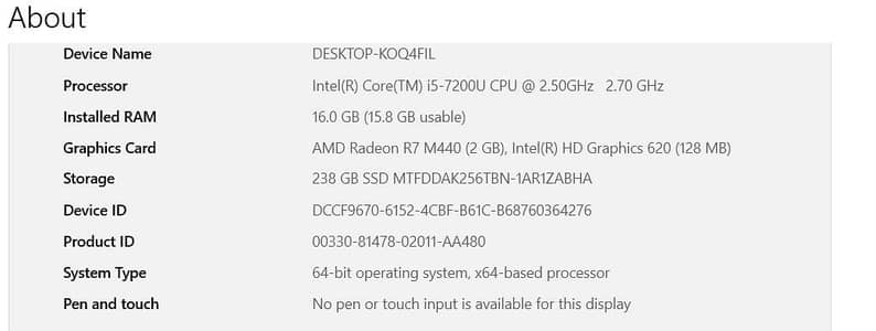Dell Inspiron I5 7th Generation