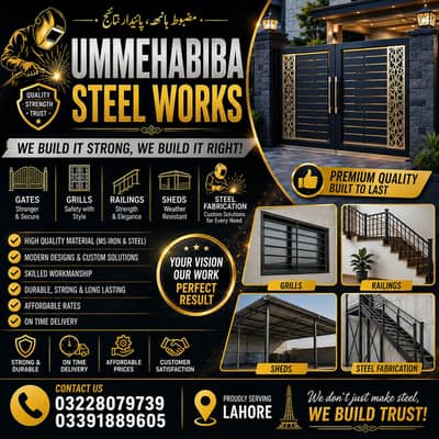 Steel Fabrication Services | Gates, Grills, Railings & Sheds – Lahore