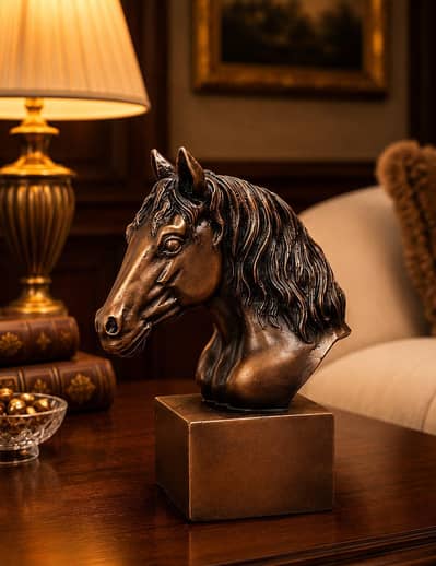 Horse head sculpture