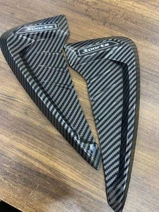CAR DECORATIVE SIDE SCOOP AIR DUCT VENT AIR FLOW DUCT CARBON FIBER DESIGN BLACK COLOR PACK OF 2
