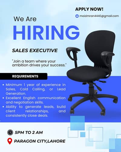 We are looking for a Sales Representative