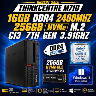 16GB DDR4 | 256GB NVMe | Core i3 7th Gen 3.9Ghz | URGENT SALE | Lenovo