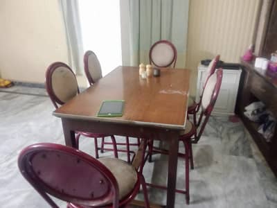 Used dining table with chairs