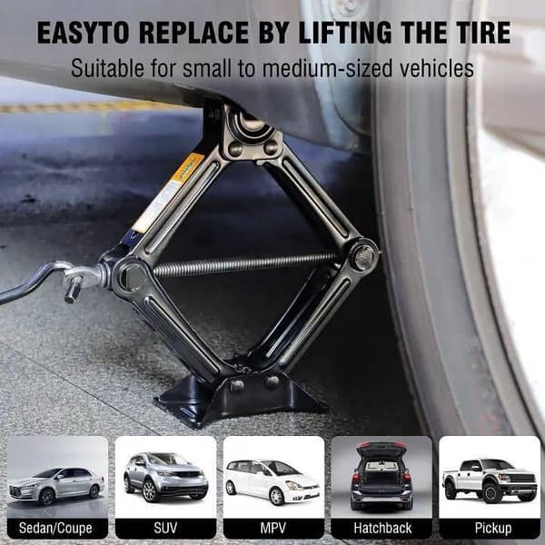 CAR SCISSOR JACK 1.5 TON BRAND NEW MADE IN CHINA MULTIPLE USE LIFTER WITH ROD UNIVERSAL FOR ALL CARS 1.5 TON