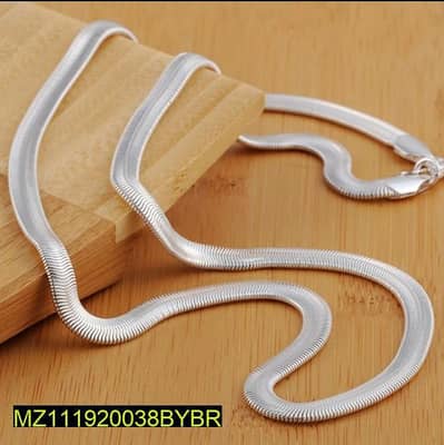 Premium Silver Flat Snake Chain for Men & Women