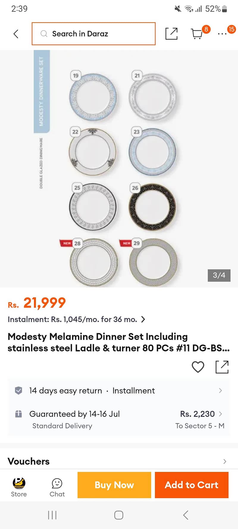 modesty melamine dinner set 1