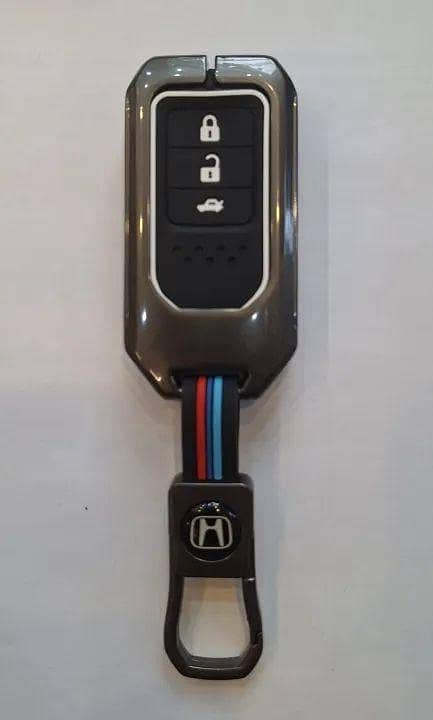 honda civic 2016-2020 metal keycover with silicone case with screwdriver scratch proof waterproof shock proof elegant look stylish
