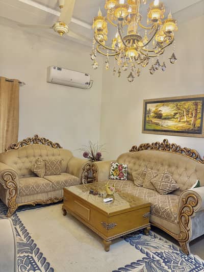 Golden sofa set of 6 with table {new}