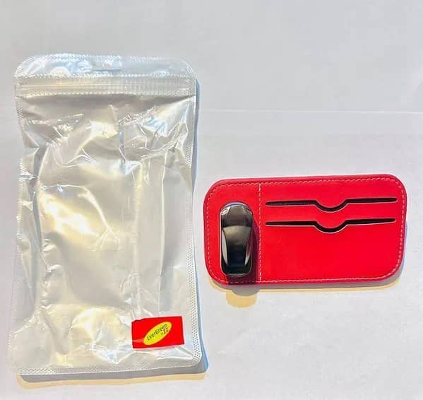 CAR SUNVISOR SUNGLASSES LEATHER HOLDER FOR VISOR CLIP CAR SUNGLASSES HOLDER CARD ORGANISERS