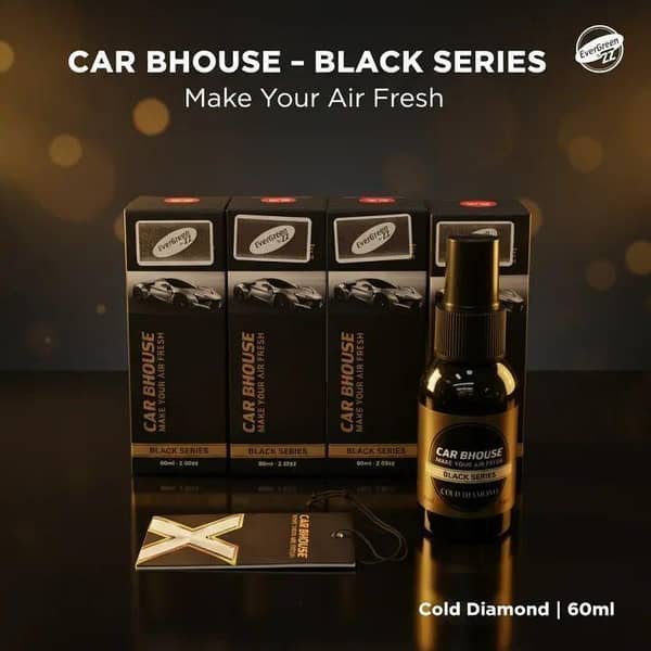 CAR BHOUSE HANGING PERFUME CARD WITH FRAGNANCE BOTTLE IN 4 DIFFERENT FLAVOURS BLACK SERIES MAKE YOUR CAR FRESH Long lasting