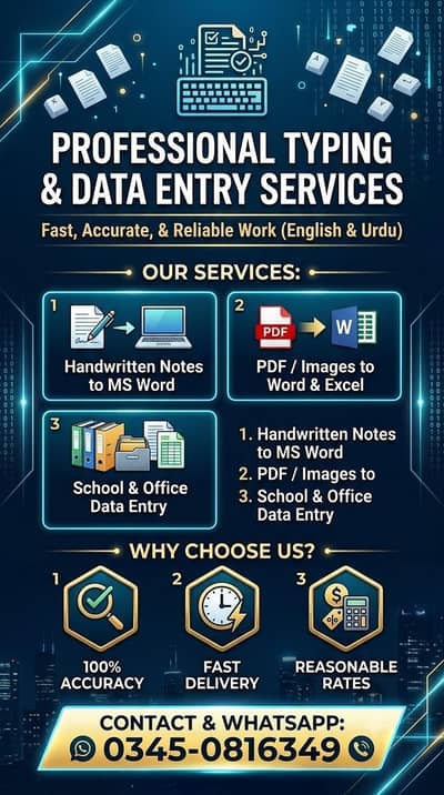 professional urdu and English typing and data entry service