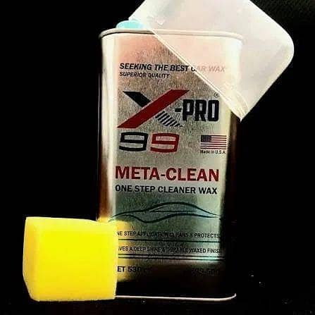 X99 PRO BRAND ONE STEP CAR CLEANER BODY WAX MADE IN USA LEAVES THE DEEP SHINE AND DURABLE WAX FINISH REMOVES WATER SPOTS, STAINS, DIRT, OXIDATION, FINE SCRATCHES,AND SWIRL MARKS 530ML MADE IN USA