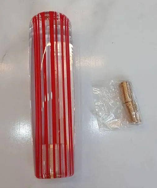 CAR UNIVERSAL CRYSTAL GEAR KNOB ACRYLIC 15CM RED STRIPS