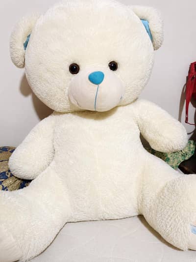 Large White Teddy Bear – Soft Plush Toy – Excellent Condition