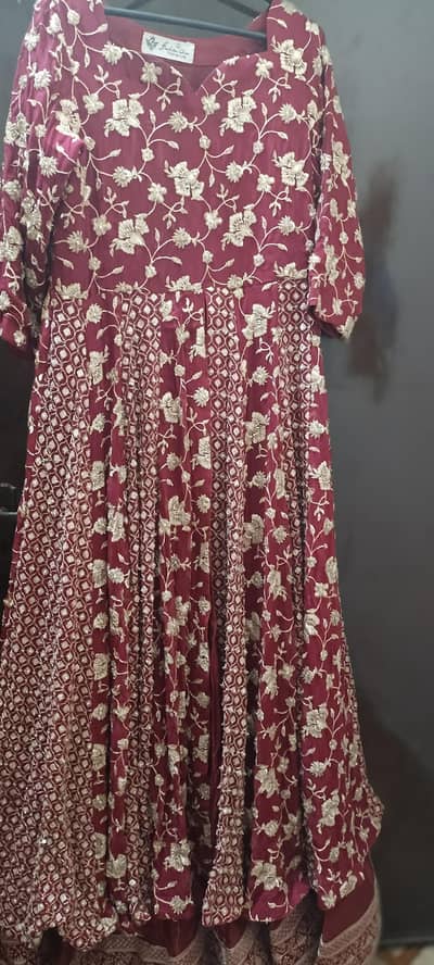 Dark Red Open style Long Maxi