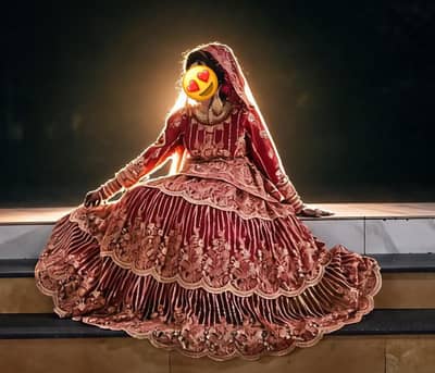 Bridal lehnga with complete jewellery bag and sandals