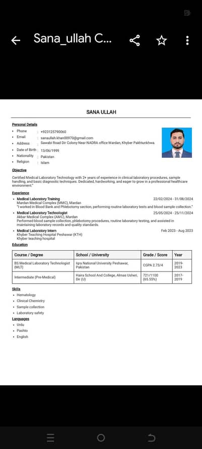 Medical laboratory technologist