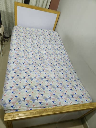 Urgent ! Sturdy Single Wooden Bed  (3.2 x 6.5 Feet)