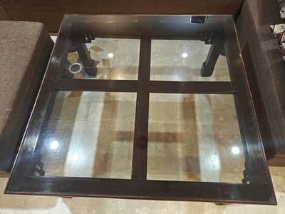wood living room table set