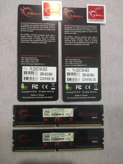 G skill Aegis 16GB (8x2) ddr4 ram for sale