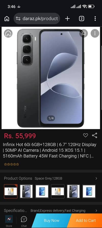 infinix hot 60i 6/128 gb