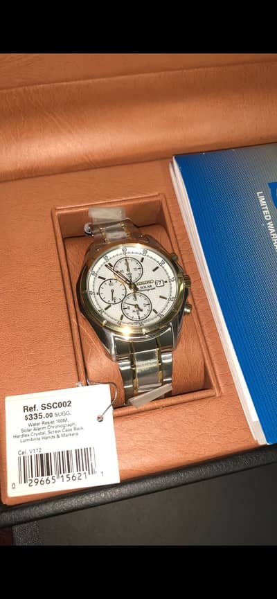 Seiko SSC002P1 Solar Chronograph Watch for Sale
