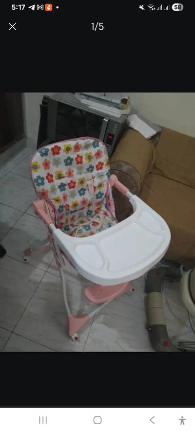 Kids infant high chair feeding chair foldable with wheels and locks