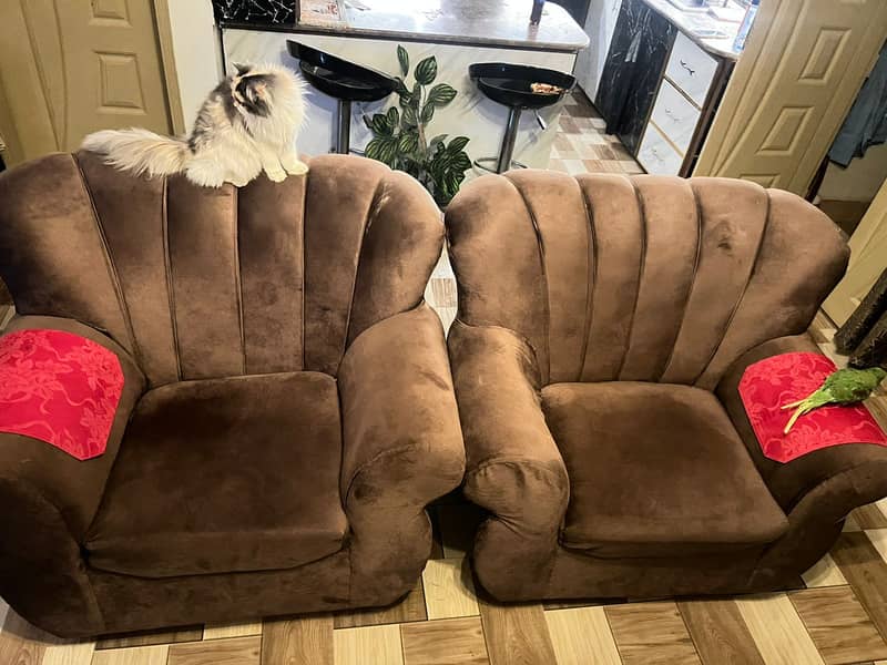 Brown Sofa Set – Good Condition 8/10 1