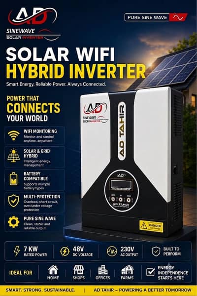 AD Tahir 7KW Solar Hybrid Inverter | Pure Sine Wave | 48V