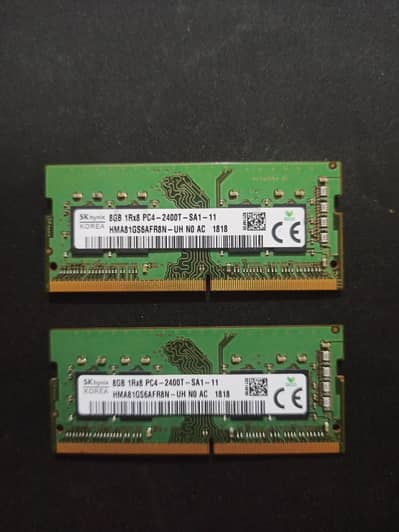 RAM's 8GB DDR4 2400MHz (PC4-2400T 1Rx8) - Excellent Condition