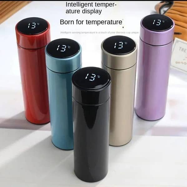 500ml Stainless Steel Thermos water Bottle with Digital Temperature Display LED Intelligent Temperature Measurement Cup Vacuum Flask
