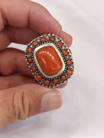 NATURAL ITALIAN MARJAN RING WEIGHT 56 GRAM