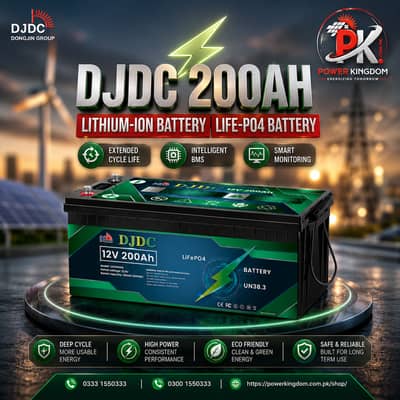 DJDC 12V 200Ah Deep Cycle Lithium Battery LifePO4