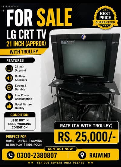19 Inc LG Tv with Trolly