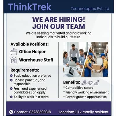 We Are Hiring For Office Work