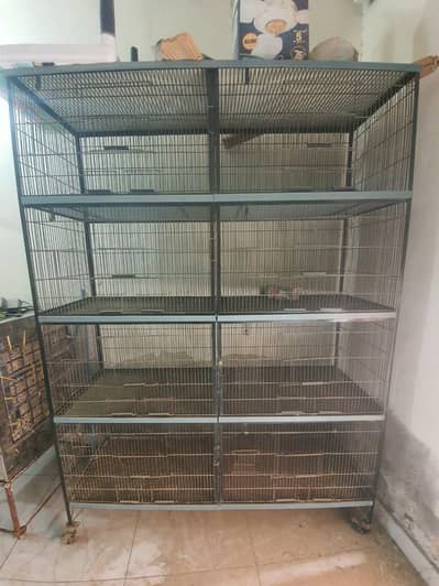 1 solid iron cage 2.5 x 1.5 ft, 1 heavy wooden cage