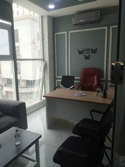 Furnished office for rent 3 chambers 2nd floor with lift just like new glass alevaition in DHA phase 2 ext ShahBazBaLoch 0322.5996882.