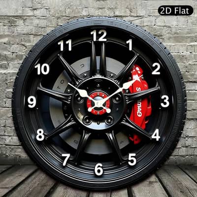 Sports Car Wheel Rim Wall Clock