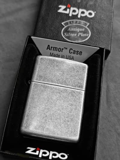 Zippo lighter silver plated Armor