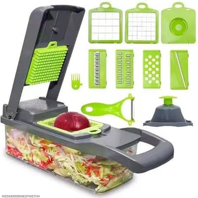 Multifunctional vegetable slicer with 7 blade set. ( COD )