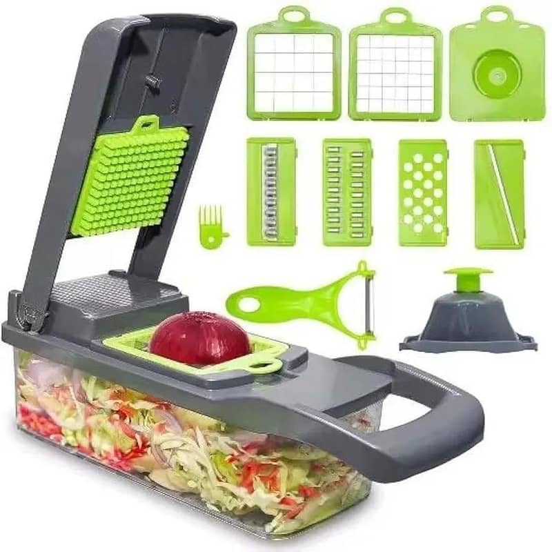 Multifunctional vegetable slicer with 7 blade set. ( COD ) 2