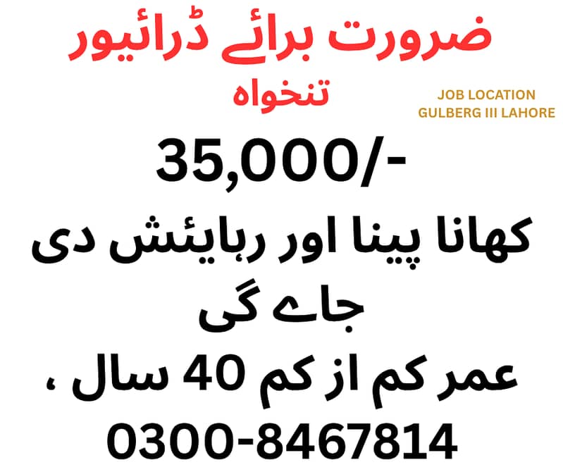 ضرورت برائے ڈرائیور 0