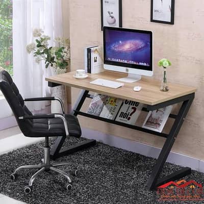 Modern Z-Shape Computer Table with Book rack