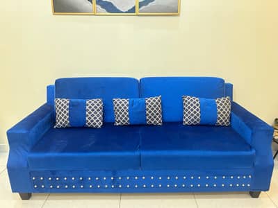 7 SEATER SOFA SET WITH NEW COVER - 100%