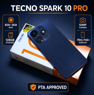 Tecno Mobile iPhone google 8GB/128GB PTA Approved with box/charger