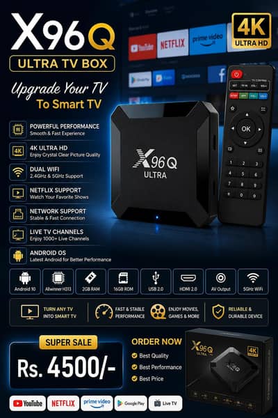 X96Q Ultra TV Box – Super Sale 3500 Price 2 Days Only 5G Net Supported