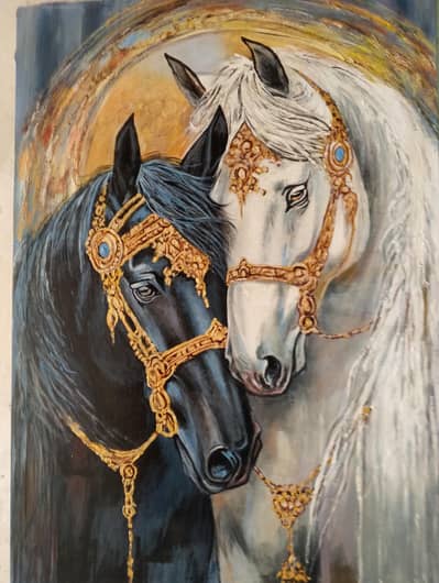 horse hand made painting