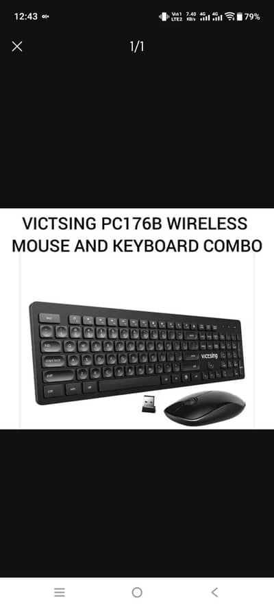 VICTSING PC176B WIRELESS MOUSE AND KEYBOARD COMBO