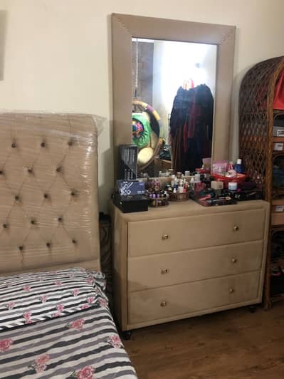 King size bed with side table drawers