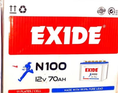 Exide N 100 12v 70ah battery